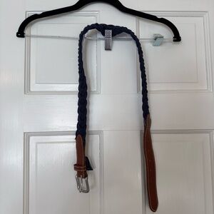 Vineyard Vines Navy and Brown Braided Belt